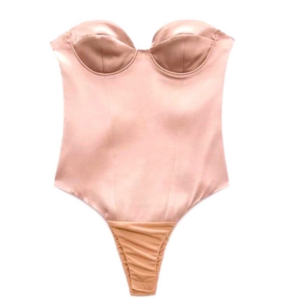 NWT Zara Satin Bustier bodysuit